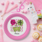 Assiettes En Carton Grenouille rose 4e Plaques de papier d'anniversair (Fête)