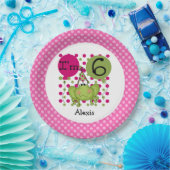 Assiettes En Carton Grenouille rose 6e Plaques de papier d'anniversair (Fête)