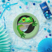 Assiettes En Carton Grenouille verte (Fête)