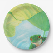 Assiettes En Carton Grenouille verte sous Pad Lily (Devant)
