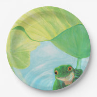Grenouille verte sous Pad Lily