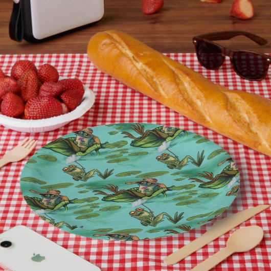 Assiettes En Carton Grenouilles d'été réfrigérées (Pique-nique)