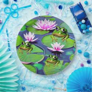 Assiettes En Carton Grenouilles Lotus Et Lily Pad