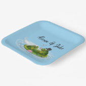 Assiettes En Carton Grenouilles mariages sur Lily Pad avec Coeurs (Angulaire)