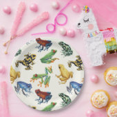 Assiettes En Carton Grenouilles sur blanc naturel (Fête)