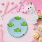 Assiettes En Carton grenouilles sur l'eau bleue (Fête)