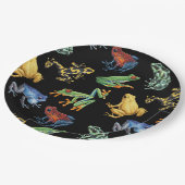 Assiettes En Carton Grenouilles sur noir (Angle)