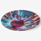 Assiettes En Carton Grève de balle rouge de Bowling (Angle)