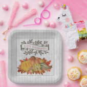 Assiettes En Carton Grey Thanksgiving Citrouilles et Squash (Fête)