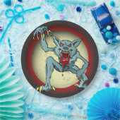 Assiettes En Carton Greyback Werewolf Blood Pleine lune rouge Hallowee (Fête)