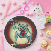 Assiettes En Carton Greyback Werewolf Blood Pleine lune rouge Hallowee (Fête)