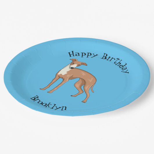 Assiettes En Carton Greyhound dog (Angle)