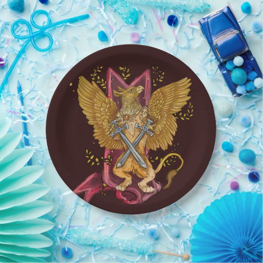 Assiettes En Carton Griffin mystique avec épées (Fête)
