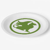 Assiettes En Carton Griffin vert (Angle)