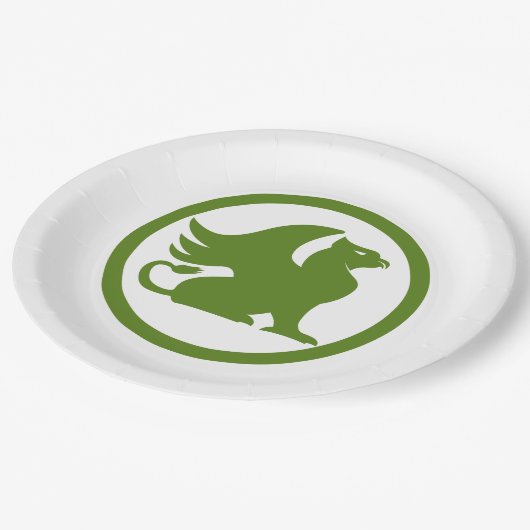 Assiettes En Carton Griffin vert (Angle)