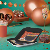 Assiettes En Carton Grillades au barbecue avec des tongues et des broc