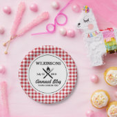 Assiettes En Carton Grillades d'été au barbecue Reunion Red En vichy C (Fête)