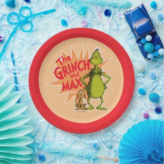 Assiettes En Carton Grille | Grinch & Max Starburst (Fête)