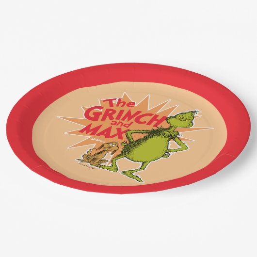 Assiettes En Carton Grille | Grinch & Max Starburst (Angle)