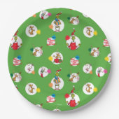 Assiettes En Carton Grille | Motif de points de Noël (Devant)