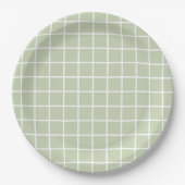 Assiettes En Carton Grille Motif Pastel Green Plaid (Devant)
