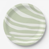 Assiettes En Carton Grille verte et blanche Zebra (Devant)