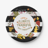 Assiettes En Carton Grilles Noir & Blanc Wreath & Always Thankor (Devant)