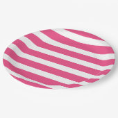 Assiettes En Carton Grilles roses et blanches chaudes (Angle)