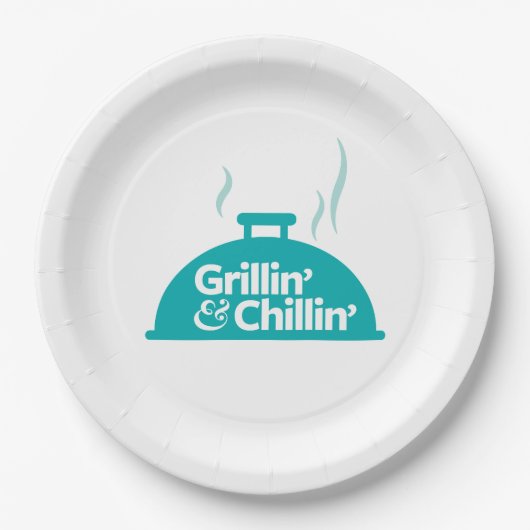 Assiettes En Carton Grillin et Chillin (Devant)