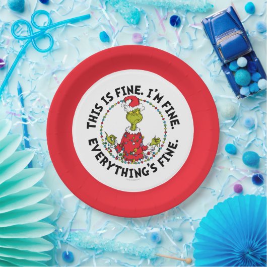 Assiettes En Carton Grinch | Everything's Fine (Fête)
