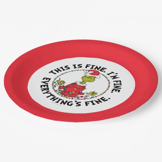 Assiettes En Carton Grinch | Everything's Fine (Angle)