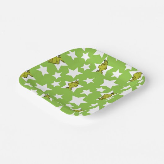 Assiettes En Carton Grinch Peeking Star Pattern (Angulaire)