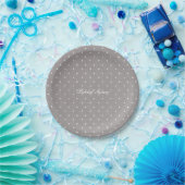 Assiettes En Carton Gris & Blanc Petits Points Modernes Chic (Fête)