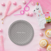 Assiettes En Carton Gris & Blanc Petits Points Modernes Chic (Fête)