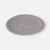 Assiettes En Carton Gris & Blanc Petits Points Modernes Chic (Angle)