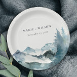 Assiettes En Carton Gris Blush Green Blue Mountains Pine Mariage<br><div class="desc">Si vous avez besoin d'une personnalisation supplémentaire,  n'hésitez pas à m'envoyer un message sur yellowfebstudio@gmail.com .</div>