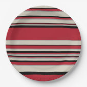 Assiettes En Carton Gris complexes - Rouge, gris, noir et blanc os (Devant)