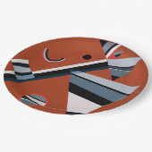 Assiettes En Carton Gris de Kandinsky Peinture Abstraite Art moderne (Angle)