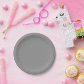 Assiettes En Carton Gris Lune Uni (Fête)