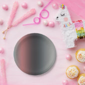 Assiettes En Carton Gris, rose, dégradé noir, Ombre. (Fête)