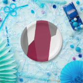 Assiettes En Carton Gris rose et blanc Abstrait (Fête)