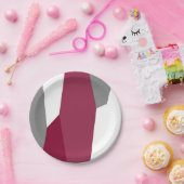 Assiettes En Carton Gris rose et blanc Abstrait (Fête)