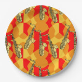 Assiettes En Carton Gris saxophones croquants (Devant)