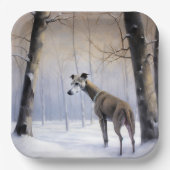 Assiettes En Carton Grise Italienne Laisser Il Neige Noël (Recto)