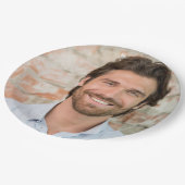 Assiettes En Carton Groom Face Photo Bachelorette Plaques Papier (Angle)