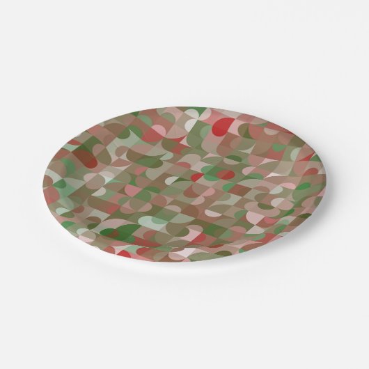 Assiettes En Carton Groovy Boho Mod Retro Geometric (Angle)