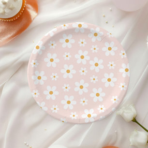 Assiettes En Carton Groovy Retro Daisy Rose