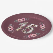 Assiettes En Carton Gros 15e anniversaire Photo Collage Fille Fleur ro (Angle)