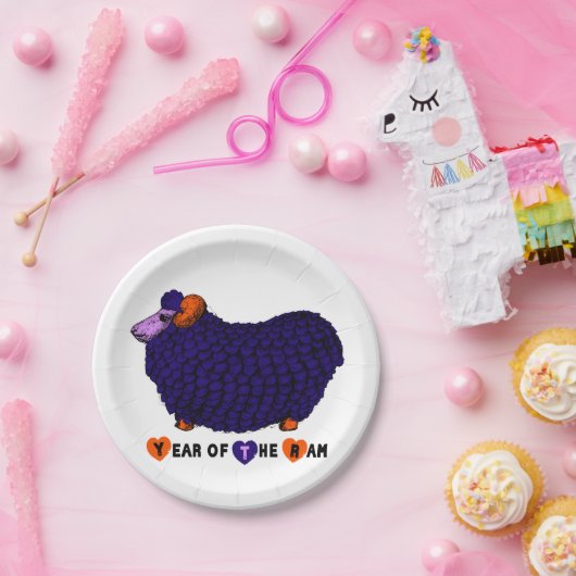 Assiettes En Carton Gros bélier chinois Astrologie Zodiac P Plaque (Fête)