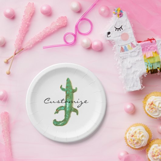 Assiettes En Carton Gros lézard vert Thunder_Cove (Fête)